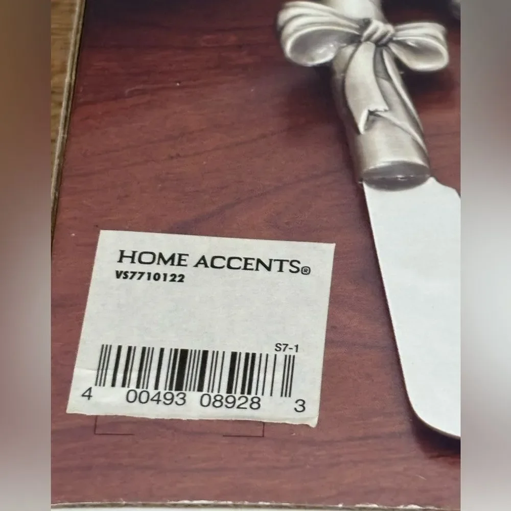 Vintage Belk Home Accent Stainless Steel Christmas 4 Spreaders Set in Box Party